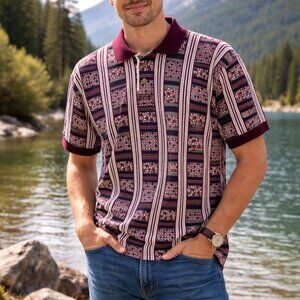 St. John's Bay Men's L Short Sleeve Golf Polo Shirt w 3 Buttons 100% Cotton GUC